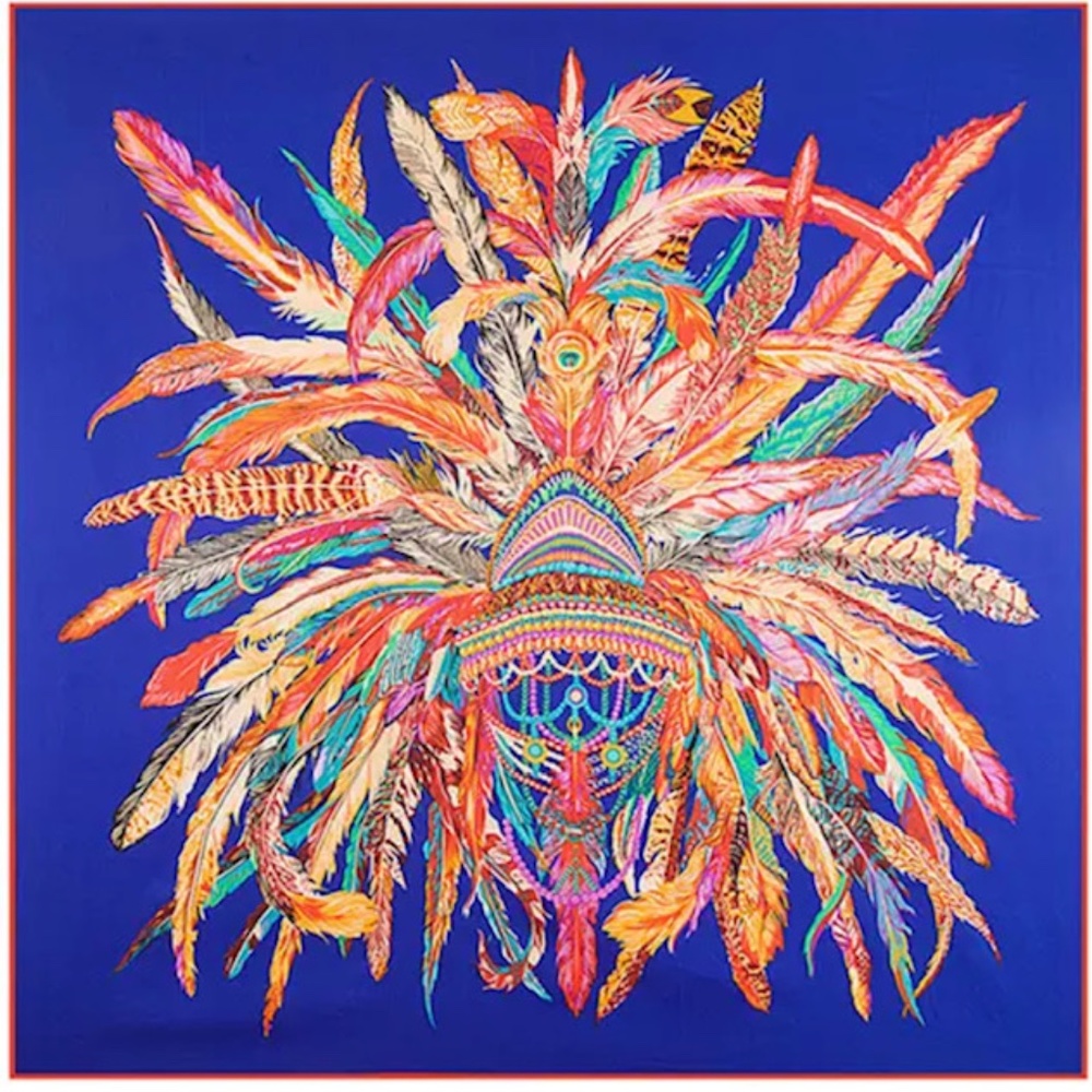 NWT 100% PURE SILK PRINT SCARF BIG STOLEN SHAWL